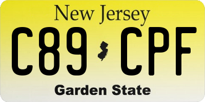 NJ license plate C89CPF