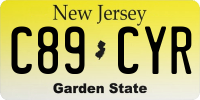 NJ license plate C89CYR