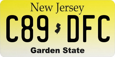 NJ license plate C89DFC