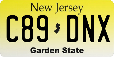 NJ license plate C89DNX