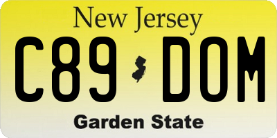 NJ license plate C89DOM