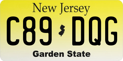 NJ license plate C89DQG