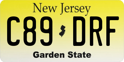 NJ license plate C89DRF