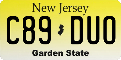 NJ license plate C89DUO