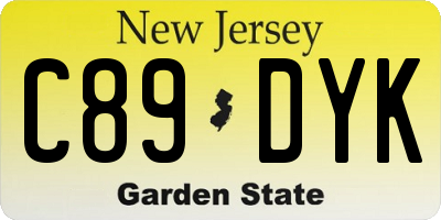 NJ license plate C89DYK