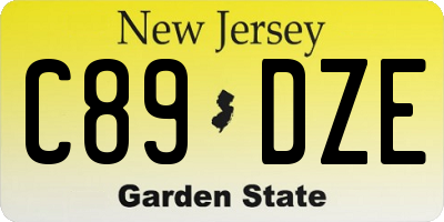 NJ license plate C89DZE