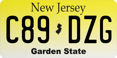 NJ license plate C89DZG