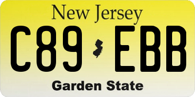 NJ license plate C89EBB