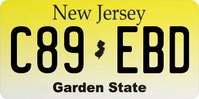 NJ license plate C89EBD