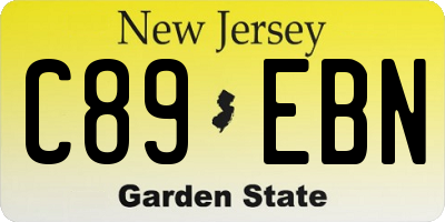 NJ license plate C89EBN