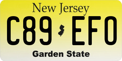 NJ license plate C89EFO