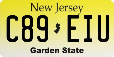 NJ license plate C89EIU