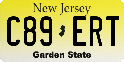 NJ license plate C89ERT