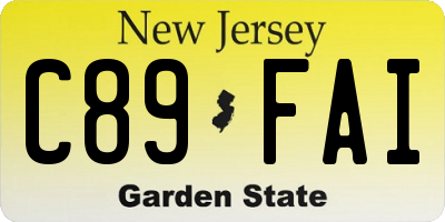 NJ license plate C89FAI