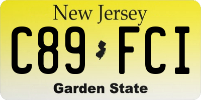 NJ license plate C89FCI