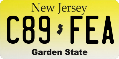 NJ license plate C89FEA