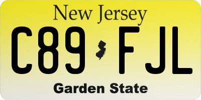 NJ license plate C89FJL