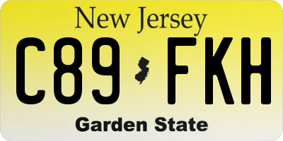 NJ license plate C89FKH