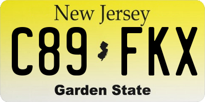 NJ license plate C89FKX