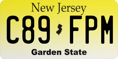 NJ license plate C89FPM