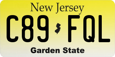 NJ license plate C89FQL