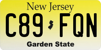 NJ license plate C89FQN
