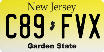 NJ license plate C89FVX