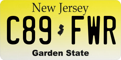 NJ license plate C89FWR