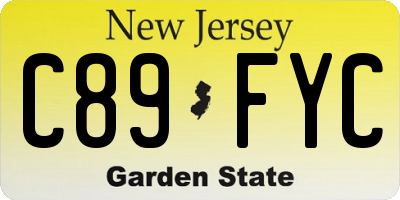 NJ license plate C89FYC