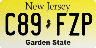 NJ license plate C89FZP
