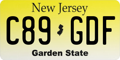 NJ license plate C89GDF