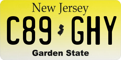 NJ license plate C89GHY