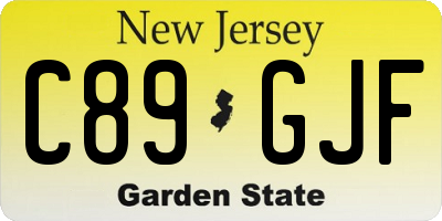 NJ license plate C89GJF