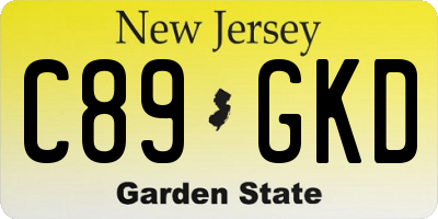 NJ license plate C89GKD