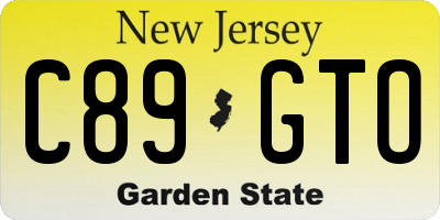 NJ license plate C89GTO