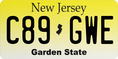 NJ license plate C89GWE