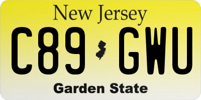 NJ license plate C89GWU
