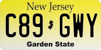 NJ license plate C89GWY