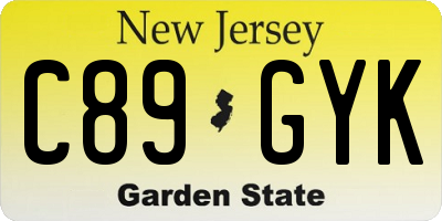 NJ license plate C89GYK