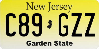 NJ license plate C89GZZ