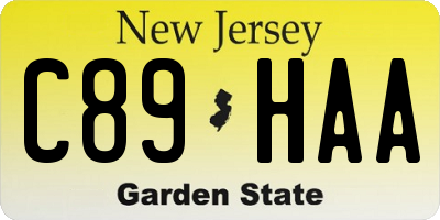 NJ license plate C89HAA