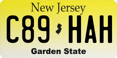 NJ license plate C89HAH