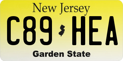 NJ license plate C89HEA