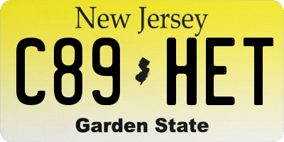 NJ license plate C89HET