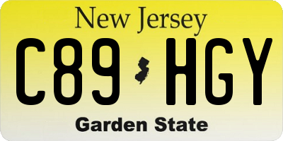NJ license plate C89HGY