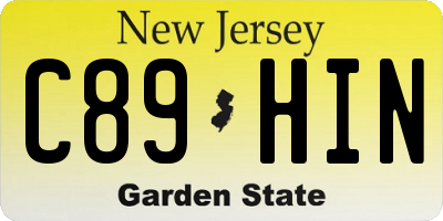 NJ license plate C89HIN