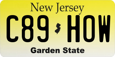 NJ license plate C89HOW