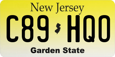 NJ license plate C89HQO
