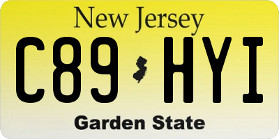 NJ license plate C89HYI
