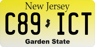 NJ license plate C89ICT